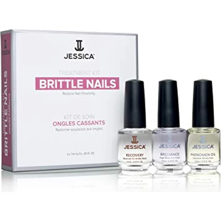 Jessica Cosmetics Nail Solutions Kit Brittle, 3x 7,4ml, speziell für brüchige Nägel – Bild 1