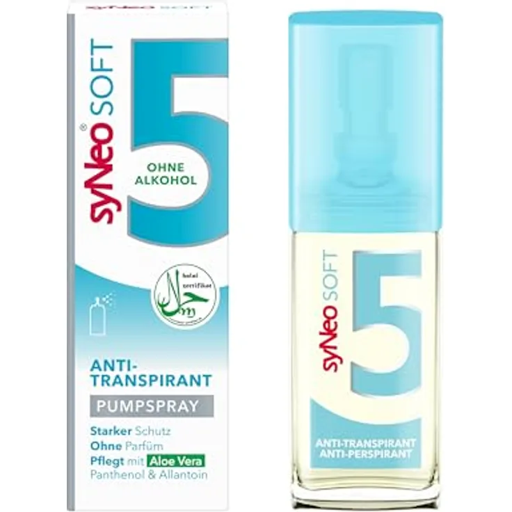 syNeo syNeo 5 soft Antitranspirant Pumpspray für empfindliche Haut, sensitives Anti Schweiß Deo gegen starkes Schwitzen, Halal-zertifiziert & ohne Alkohol, 30 ml