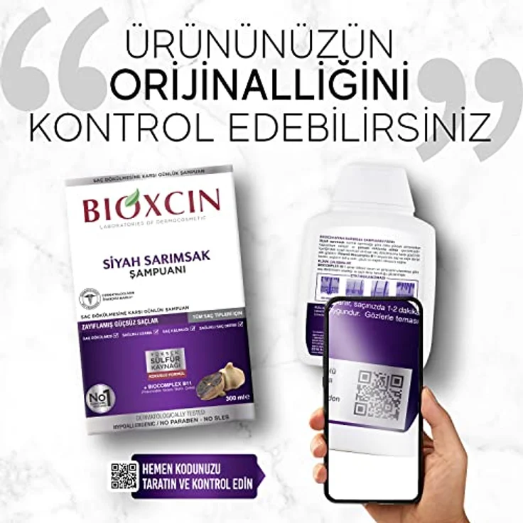 BIOXCIN Schwarzer Knoblauch Shampoo 300 ml – Stärkendes Shampoo gegen Haarausfall mit 100% Schwarzem Knoblauchextrakt – Bild 2