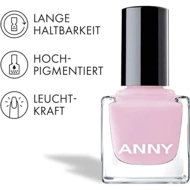 ANNY Nail Polish French Kiss, Hochwertiger nagellack mit splitterresistenter, schnelltrocknender Formel und langanhaltendem Glanz, edles Rosa, 15ml – Bild 4
