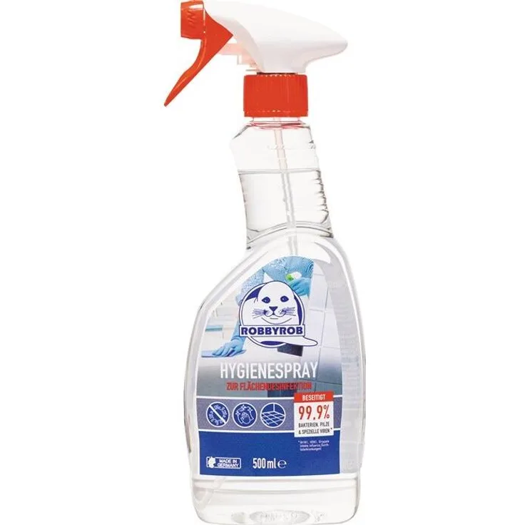 Robbyrob Flächendesinfektionsmittel 500ml Sprühflasche, effektives Biozid zur Oberflächendesinfektion
