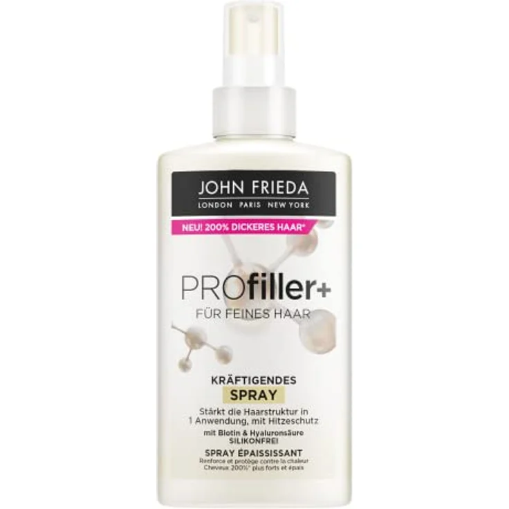 John Frieda Profiller+ Spray - Inhalt: 150 ml - Haartyp: fein, geschwächt - Kräftigend - Hitzeschutz - Silikonfrei – Bild 1