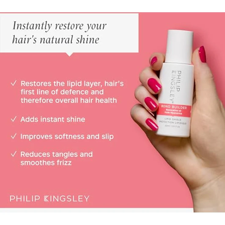 Philip Kingsley Bond Builder Lipid Shield, Regenerierende Haarölbehandlung für trockenes und strapaziertes Haar, 30ml – Bild 2