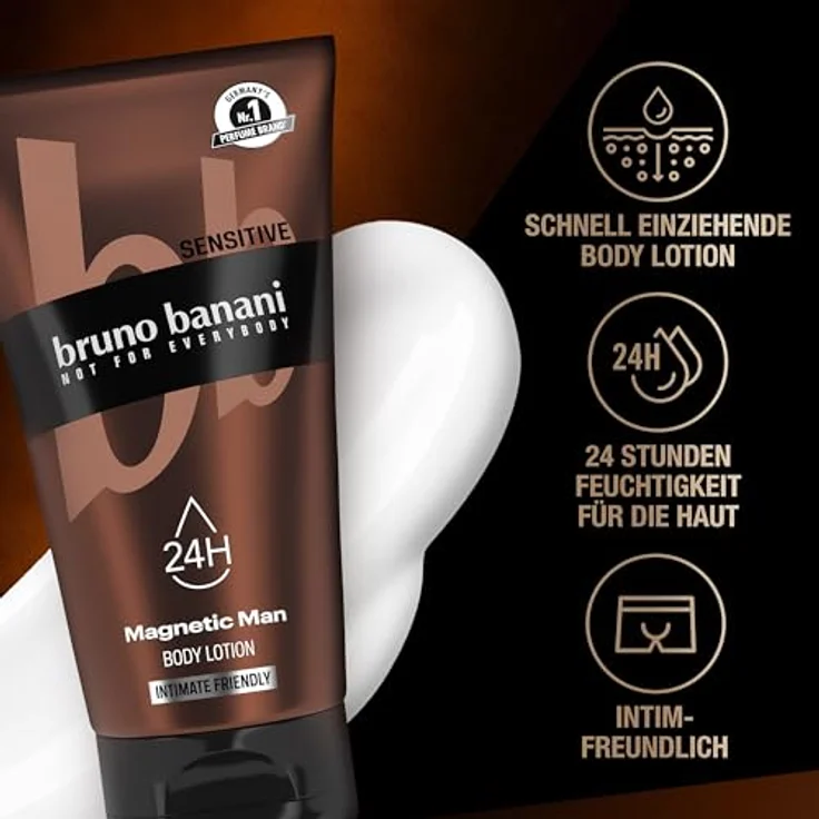 bruno banani Body Balm Magnetic Man, pflegende 3-in-1-Body Lotion mit fesselnd-holzigem Duft, 150ml – Bild 4