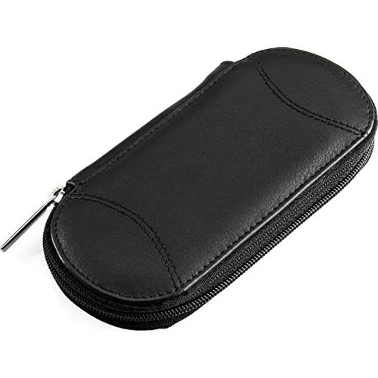 REMOS Nageletui leer aus echtem Leder, zum Bestücken mit 5 Instrumenten, schwarz - elegantes Reiseset für Maniküre und Pediküre
