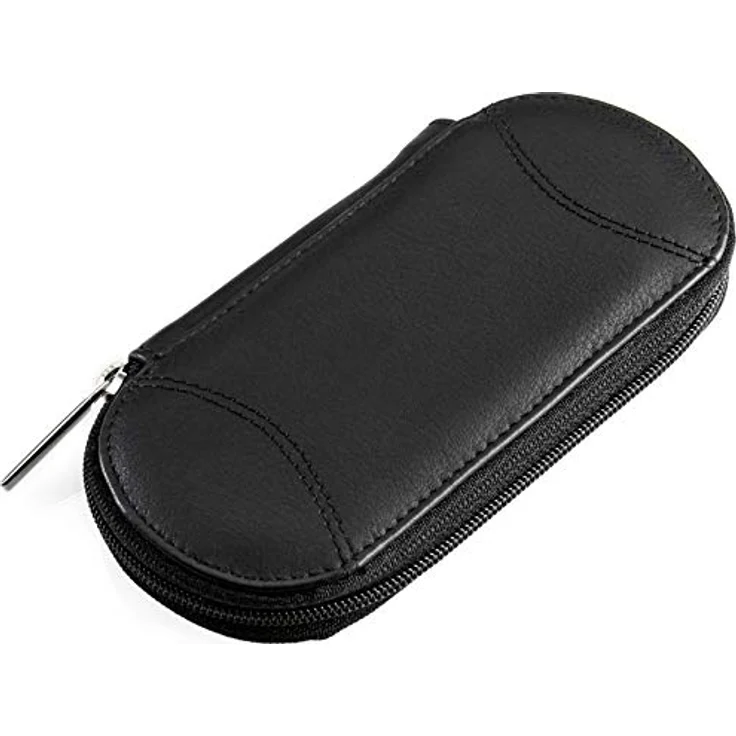 REMOS Nageletui leer aus echtem Leder, zum Bestücken mit 5 Instrumenten, schwarz - elegantes Reiseset für Maniküre und Pediküre – Bild 1