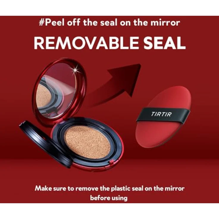 TIRTIR Red Cushion 22N, Kissen-Make-up-Grundierung für fleckenfreien Teint, Shell Beige, 18 g – Bild 5