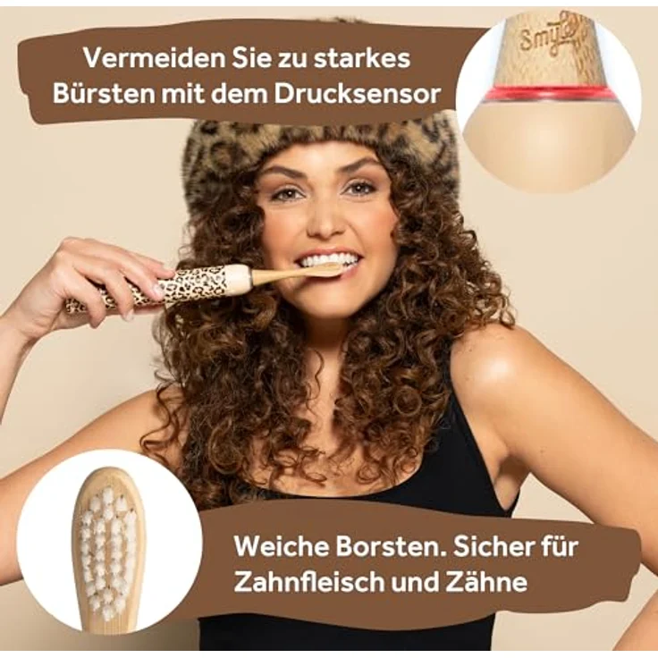 Smyle - Elektrische Schallzahnbürste Panther, Sonic Zahnbürste mit 5 Reinigungsmodi und Drucksensor – Bild 5