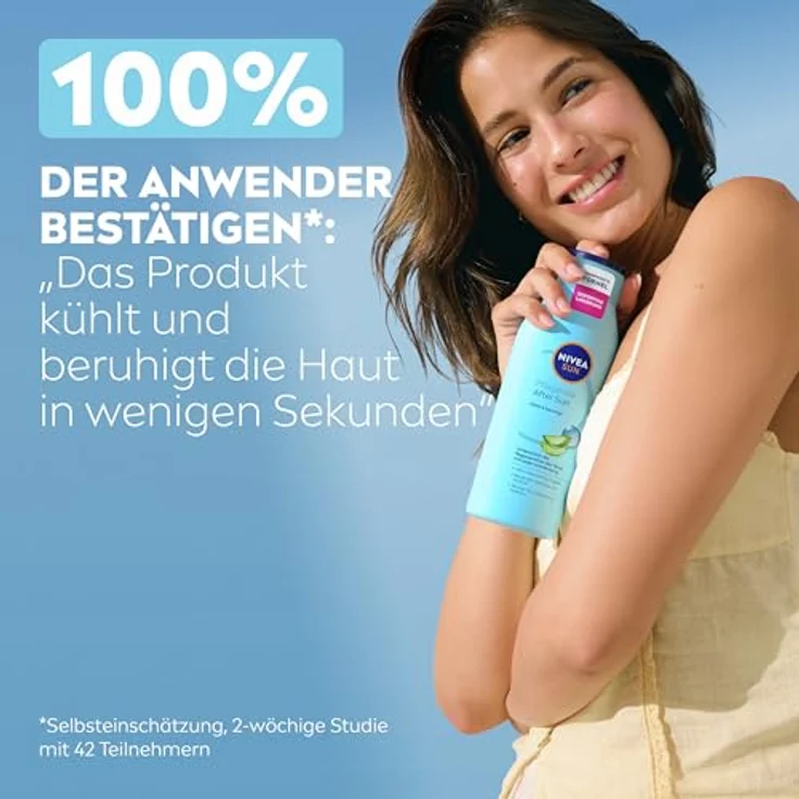 NIVEA SUN Pflegende After Sun Lotion, 400 ml mit Bio-Aloe Vera, Vitamin E & Hyaluron für 48h Feuchtigkeit, hautberuhigende Wirkung – Bild 5