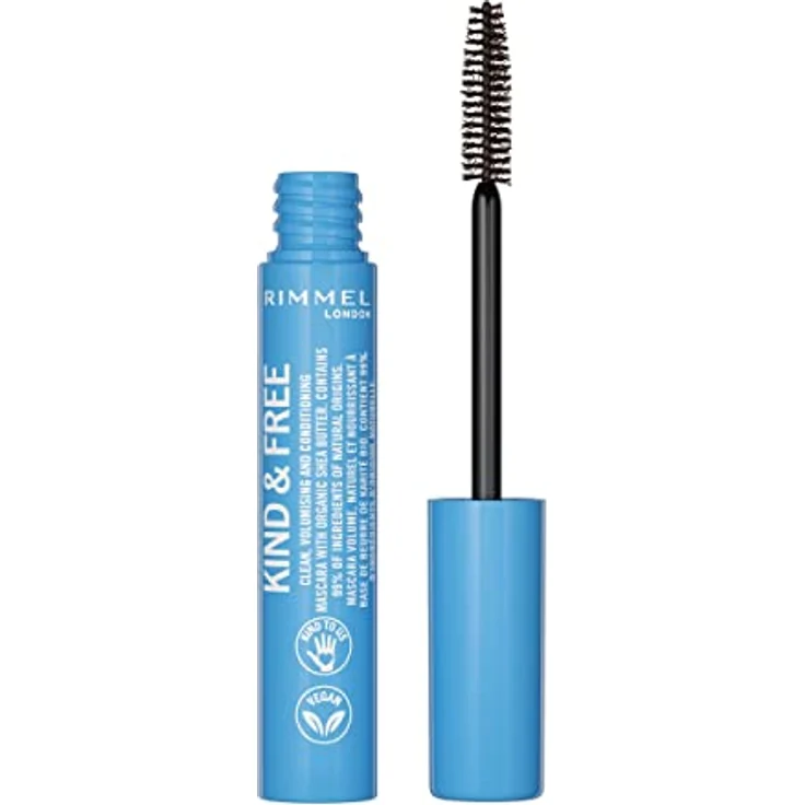 Rimmel Kind & Free Wimpernverlängernde Volumenmascara, 002 Brown Black, 7 ml, vegan und volumengebend – Bild 2