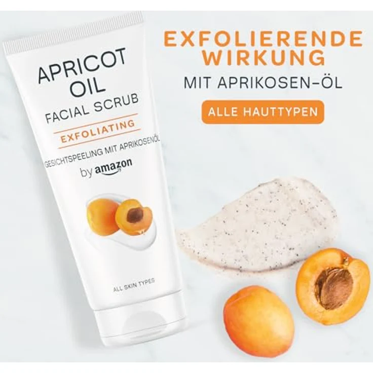 by Amazon Gesichtspeeling mit Aprikose, 2 x 100 ml, natürliche Peelingsubstanzen für alle Hauttypen, dermatologisch – Bild 3