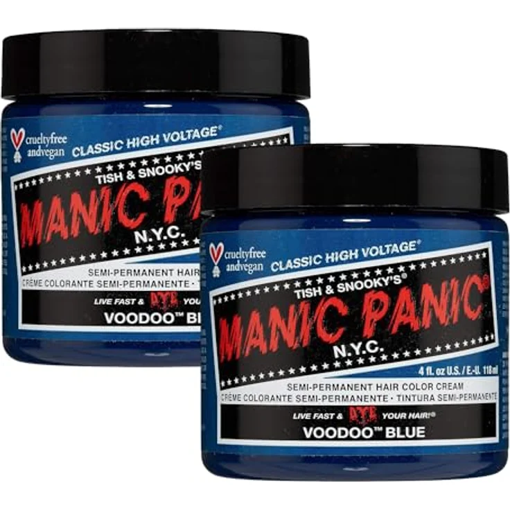 Manic Panic Voodoo Blau, semi-permanente Haarfarbe Creme, 113,4 g Jar – Bild 1