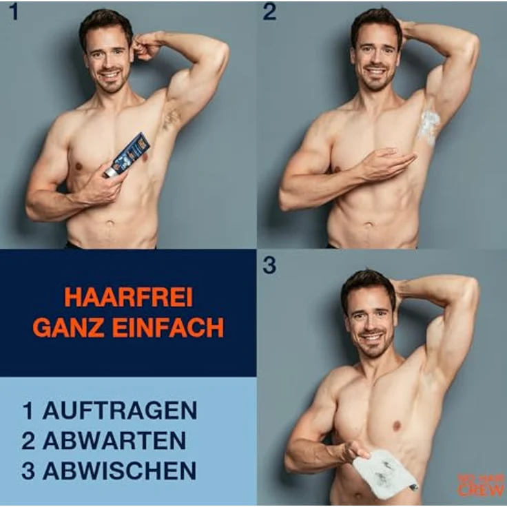 NO HAIR CREW Intim Haarentfernungscreme für Männer, Doppelpack (2 x 100 ml) – Sanfte Haarentfernung ohne Rasurbrand, dermatologisch – Bild 4