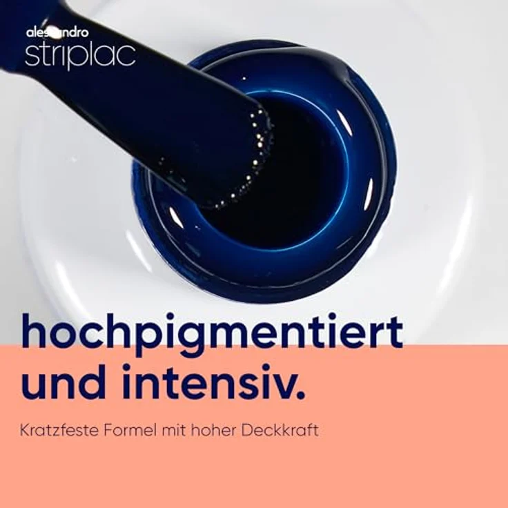 alessandro Striplac UV-Nagellack Gloomy Night, deckend & kratzfest bis zu 15 Tage, einfaches Entfernen mit Abziehtechnologie, vegan, blau, 6,5ml – Bild 3