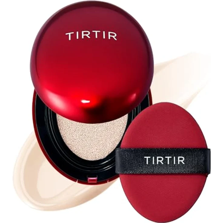TIRTIR Mask Fit Red Cushion Mini, langanhaltendes Make-up im Schwämmchen, Farbton 10C Shell, 4.5 g, mit hoher Deckkraft und feuchtigkeitsspendender Wirkung – Bild 1
