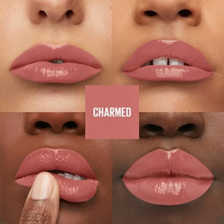 Maybelline New York flüssiger Lippenstift, Liquid Lipstick mit 16 Stunden Halt und glänzendem Finish, Super Stay Vinyl Ink, Nr. 100 Charmed, 4,2 ml – Bild 3