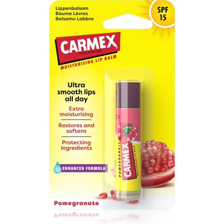 Carmex Pomegranate Lippenbalsam-Stick mit LSF 15, feuchtigkeitsspendend, 4.25 g