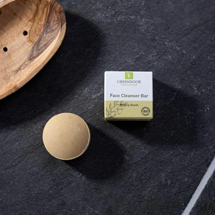 GREENDOOR Fester Gesichtsreiniger Peeling Beads 57g, Vegan, Seifenfrei, Hautmild, natürlich, für trockene und unreine Haut – Bild 4