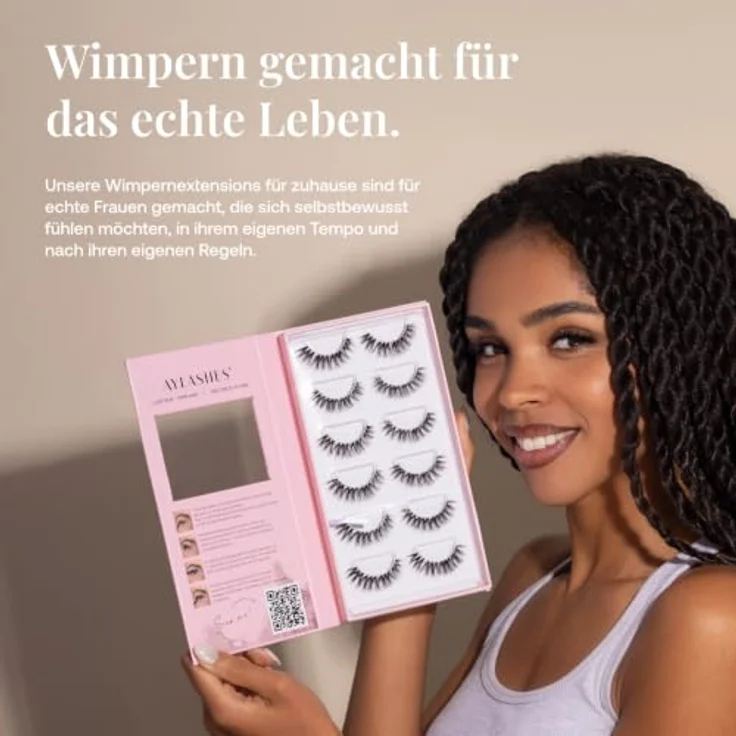AYLASHES Limited Edition The Cancer DIY Wimpernextensions, 6 Paar mit C-Curl, 5–11 mm, bis zu 7 Tage Halt, handgefertigt und tierversuchsfrei – Bild 5
