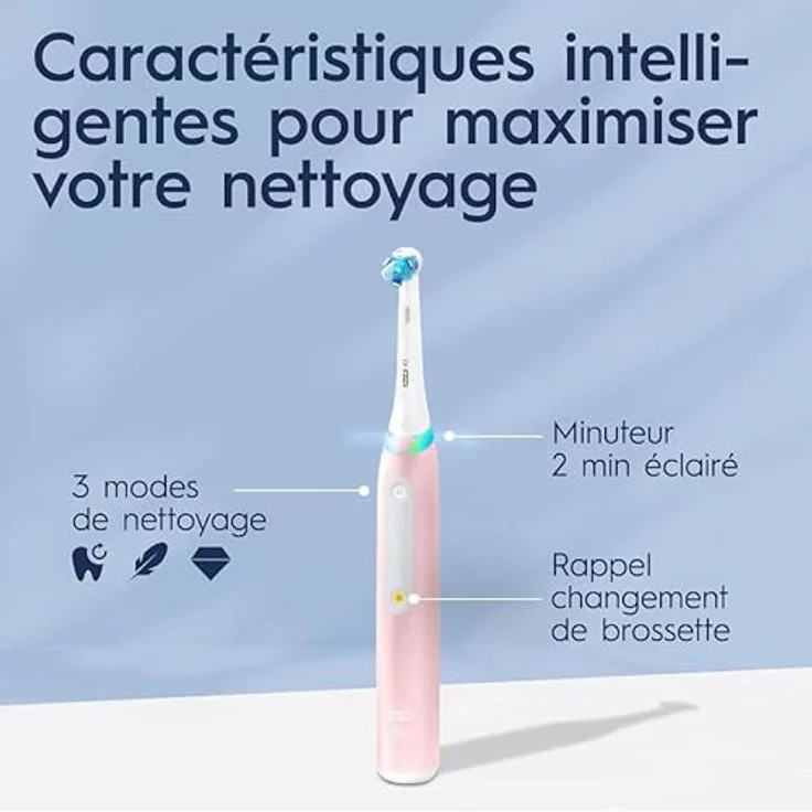 Braun Oral-B iO, Elektrische Zahnbürste für Erwachsene, Tiefenreinigung, Weich, für weiße Zähne, Pink/Weiß – Bild 6