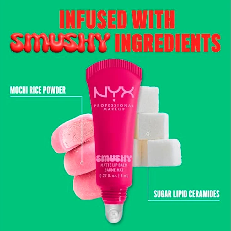 NYX Professional Makeup Smushy Matte Lip Balm, Lippenbalsam mit veganer Formel und samtig-mattem Finish, 8 ml – Bild 6
