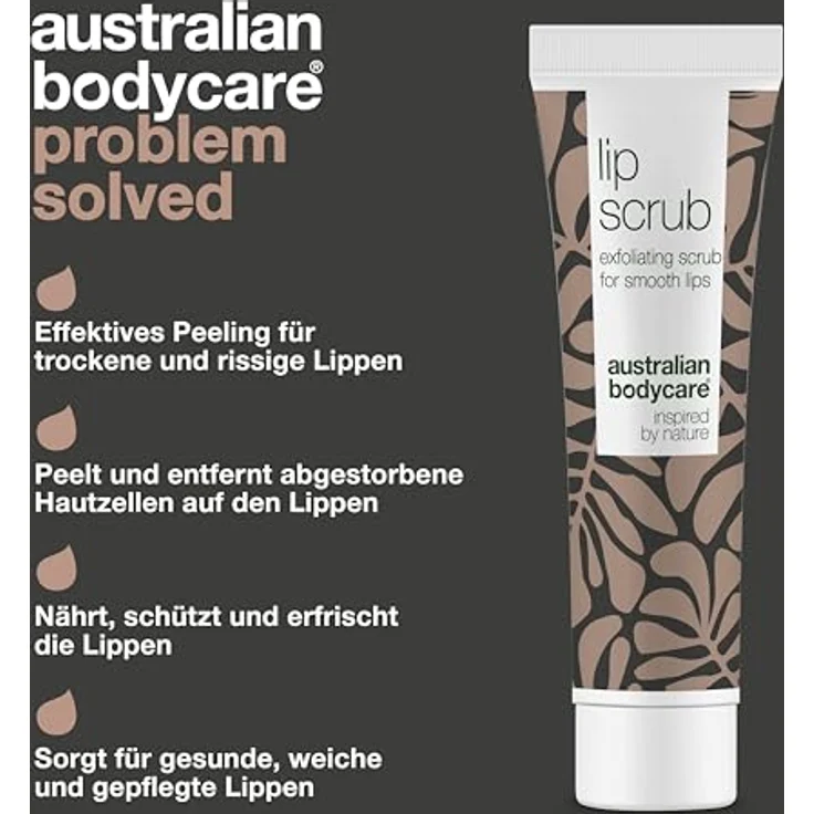 Australian Bodycare Lip Scrub, Lippenpeeling 15 ml für glatte und geschmeidige Lippen, entfernt abgestorbene Hautzellen, fördert die Durchblutung – Bild 3