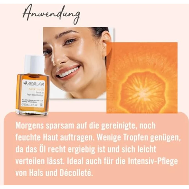 ARYA LAYA Karotten-Öl Tages-Gesichtspflege, 30 ml – Mildert Fältchen, für frischen Teint, vegan – Bild 4