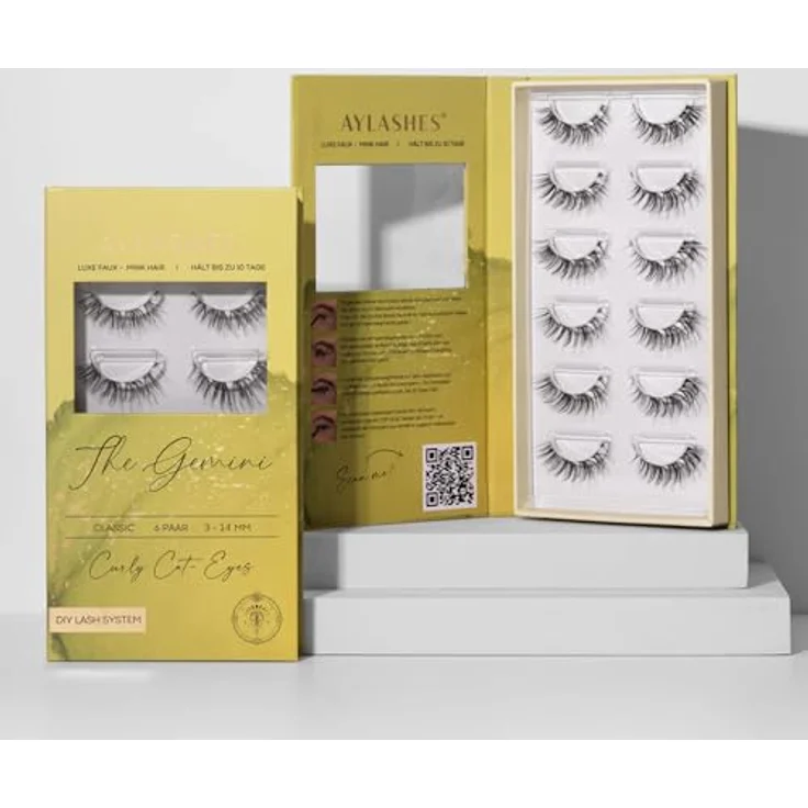 AYLASHES Limited Edition The Gemini DIY Wimpernextensions, 6 Paar mit C/D-Curl, 3-14 mm Länge, bis zu 7 Tage Halt – Bild 2