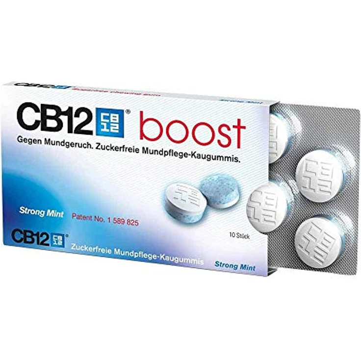 CB12 boost KauGummi 10 Stück, mit Zink, Fluorid und Xylitol sorgt für erstklassigen Atem – Bild 2