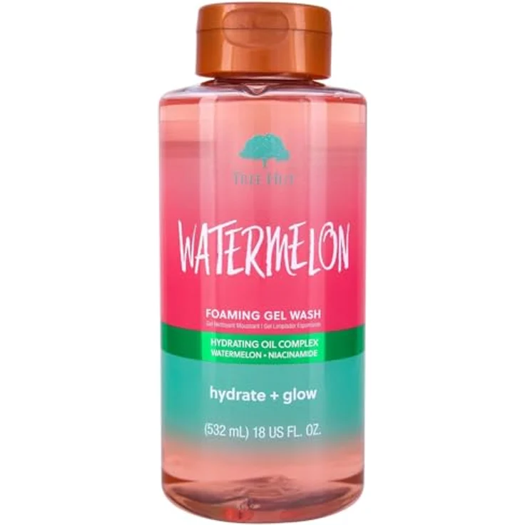 Tree Hut Watermelon Foaming Gel Wash, schäumendes Reinigungsgel mit veganem Kollagen und Niacinamid, 532 ml – Bild 1