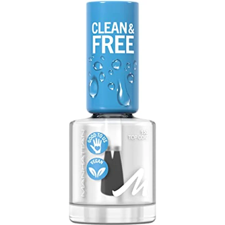 Manhattan Clean und Free Nail Polish, Fb. 150 Oxygen Wave, atmungsaktiver Nagellack, vegan, 8 ml – Bild 2