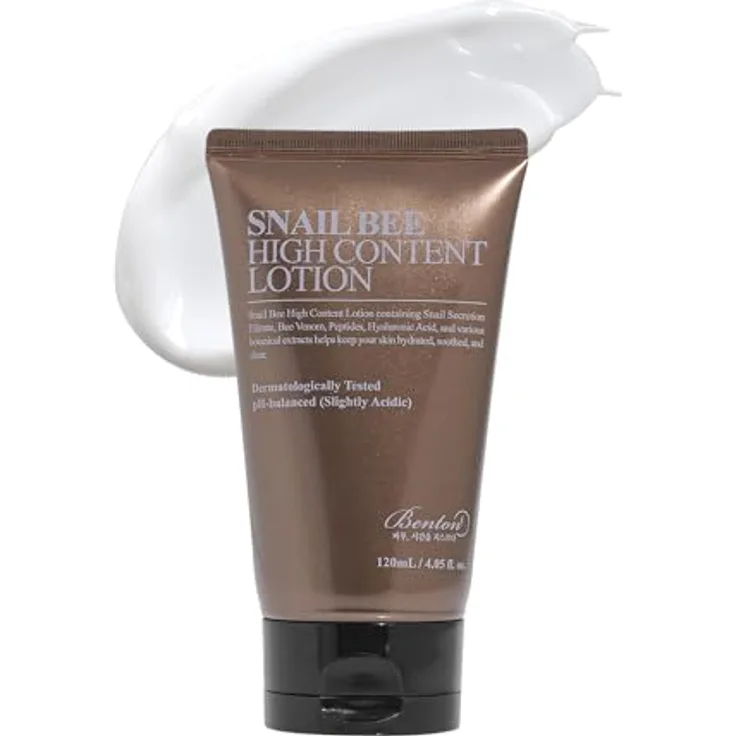 Benton Snail Bee High Content Lotion, Gesichtscreme mit zusätzlicher Feuchtigkeit, 120 ml für fettige und Mischhaut