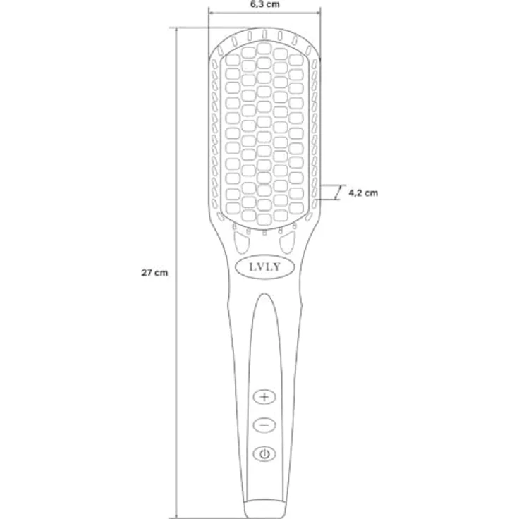 LVLY Haarglättbürste Glättungsbürste, Temperaturstufen 80–230 °C, Warmluftbürste, Haarglätter, Bürste, pink – Bild 9