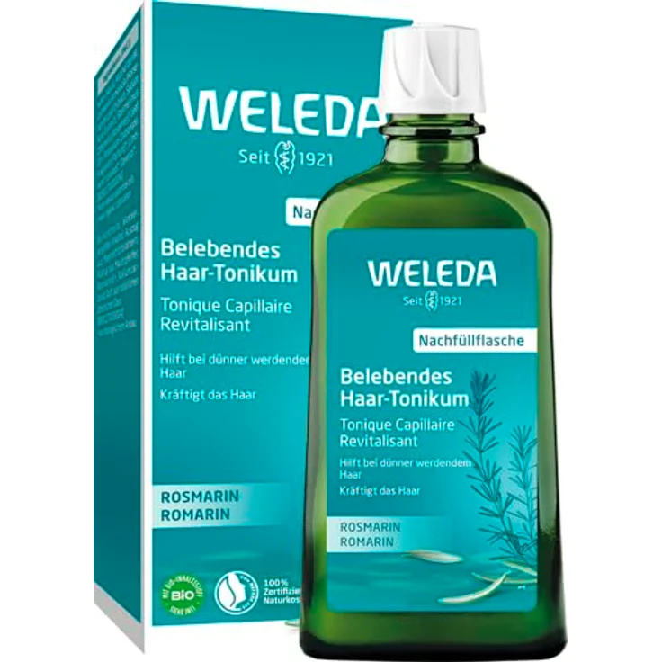 Weleda Revitalisierendes Haarwasser mit Rosmarin, Bio Haar-Tonic zur Förderung der Haargesundheit, 200 ml – Bild 1