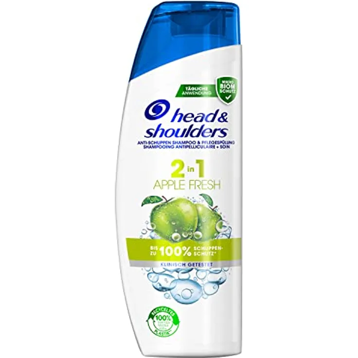 Head & Shoulders Apple Fresh 2in1 Anti-Schuppen Shampoo, Bis Zu 100% Schuppenschutz, 250ml