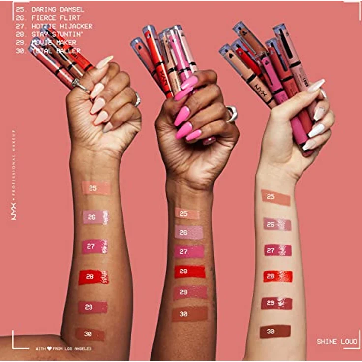 NYX Professional Makeup Shine Loud High Shine Lip Color, flüssiger Lippenstift mit hohem Glanz, Farbton 26 Fierce Flirt, 6,5 ml – Bild 6