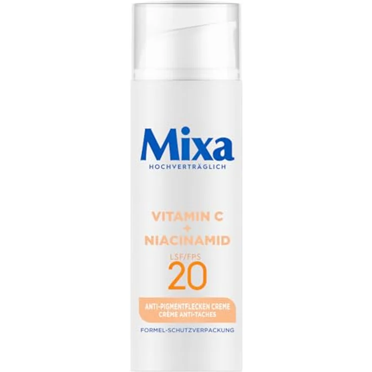 Mixa Anti-Pigmentflecken Creme, Vitamin C & Niacinamid, LSF 20, Hypoallergen, 50 ml – Bild 1