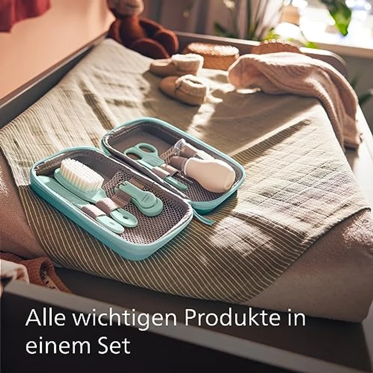 Philips AVENT Babypflege-Set SCH401/00, Nasensauger, Fingerzahnbürste, Nagel- und Haarpflegeset – Bild 4
