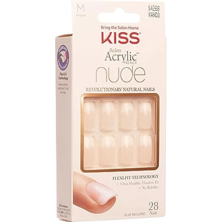 KISS Nude Nails Cashmere, künstliche Fingernägel in Medium, 28 Stück, inklusive Spezialkleber für professionelle Maniküre zuhause – Bild 4