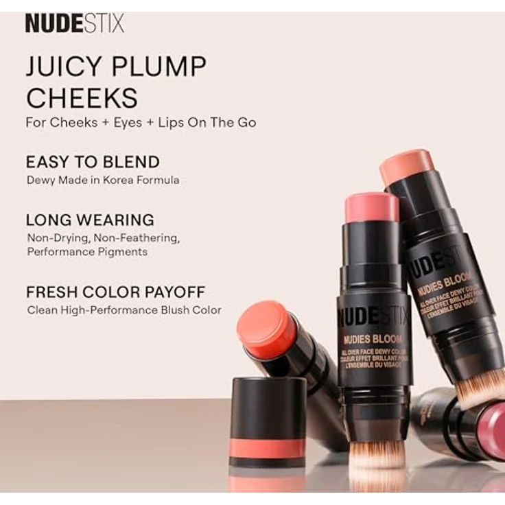 Nudestix NUDIESOOM Blush, cremiger Rouge & Bronzer in der Farbe Poppy Girl, 7 g – Bild 5