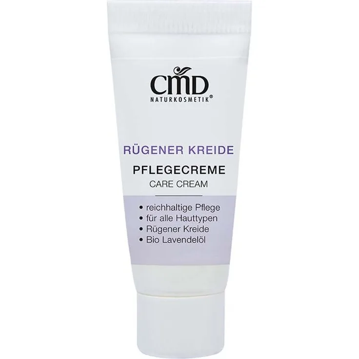 CMD Naturkosmetik Rügener Kreide Pflegecreme, 5ml Probiergröße für alle Hauttypen, reguliert Talgproduktion und mattiert glänzende Partien