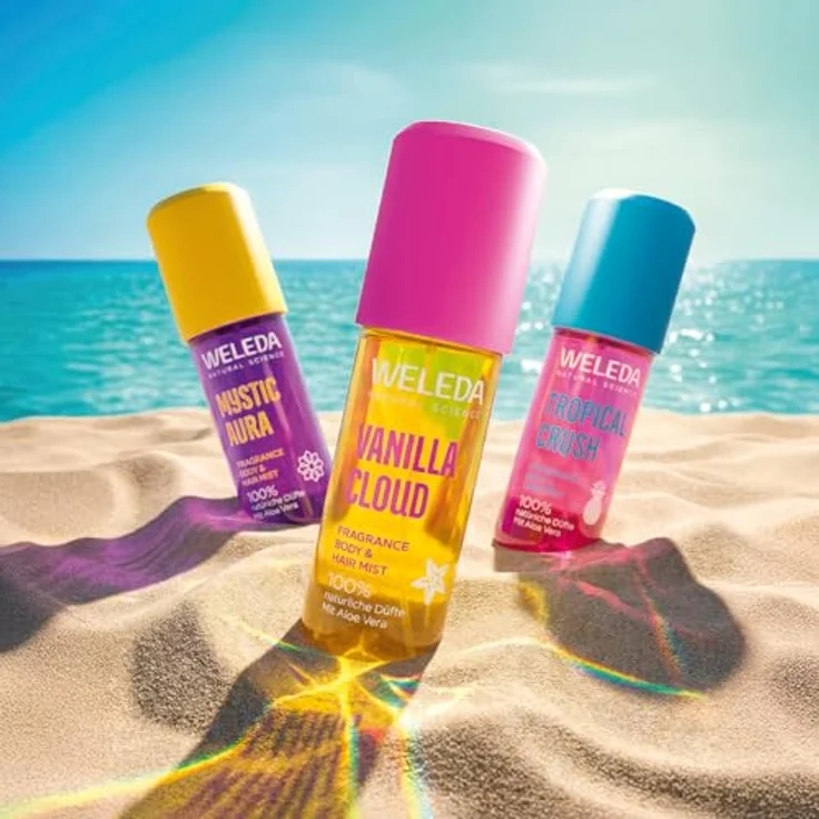 WELEDA Tropical Crush Fragrance Body & Hair Mist Spray, fruchtiger Duft mit Noten von Mango, Ananas und Himbeere, 95 ml, pinke Flasche – Bild 8
