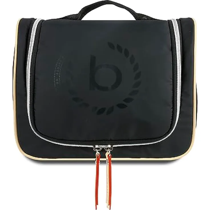 Bugatti Lido Kulturbeutel zum Aufhängen Damen Gross, Kulturtasche Frauen, XXL Toiletry Bag Waschtasche Waschbeutel Toilettentasche, Schwarz