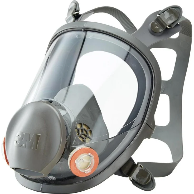 3M Atemschutzvollmaske 6900 L, Größe L, EN 136:2001, Silikon, Doppelfiltersystem, hohe Tragekomfort