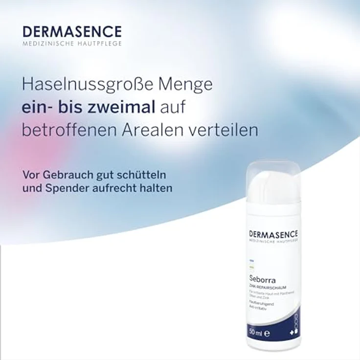 DERMASENCE Seborra Zink-Repairschaum, 50 ml - Beruhigender Schaum zur Akutpflege bei starken Reizungen und Entzündungen z.B bei Akne, nach ästhetischen Behandlungen - Regeneriert die Haut - mit Zink – Bild 5