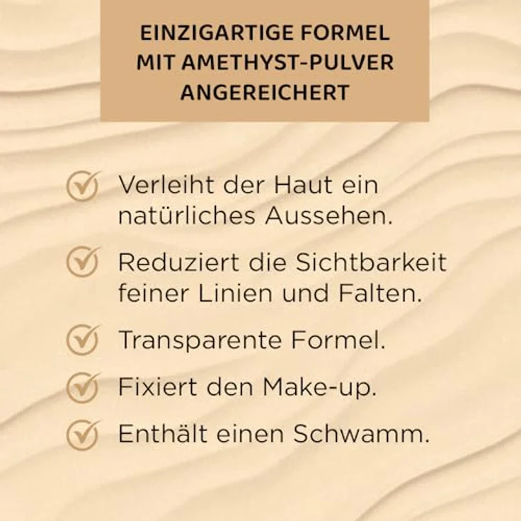 EVELINE COSMETICS Wonder Match Amethyst Infused Setting Powder, transparent, vegan, langanhaltendes Make-up-Finish, mit Applikatorschwamm – Bild 4
