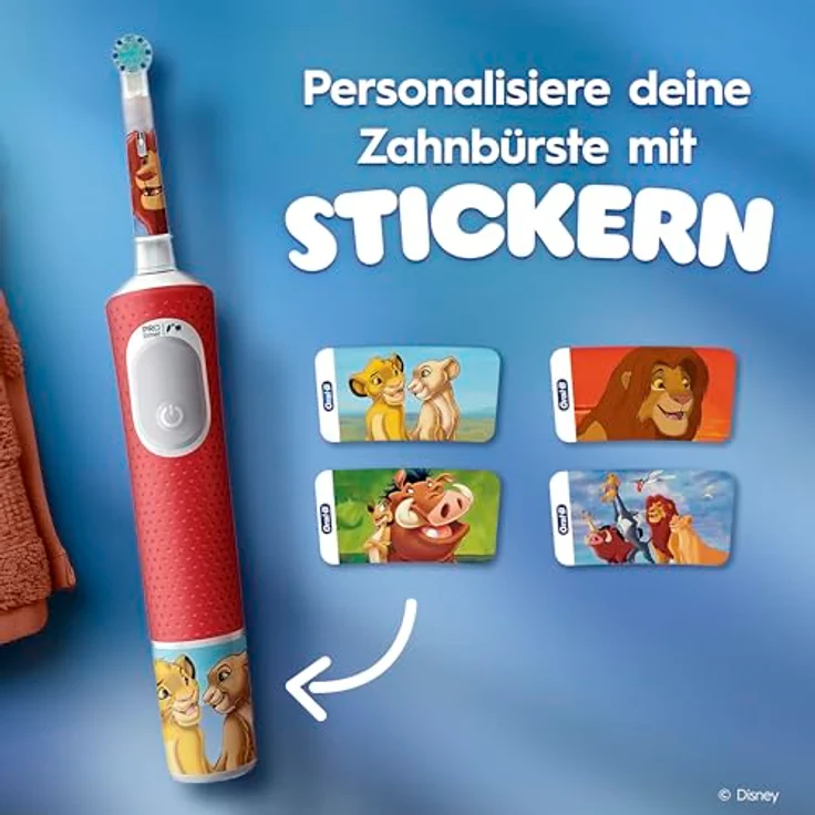 Oral-B Elektrische Kinderzahnbürste Pro Kids König der Löwen, Sensitiv+ Modus, extra weiche Borsten – Bild 7