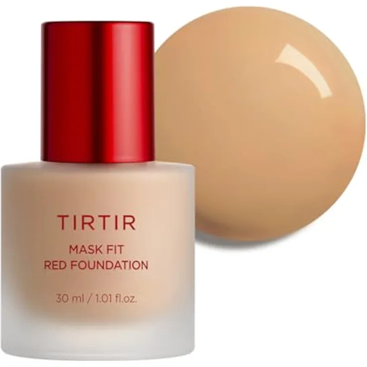 TIRTIR Mask Fit Red Foundation, flüssiges Make-up mit feuchtigkeitsspendender Wirkung, Farbton 30N Rich Honey, 30 ml