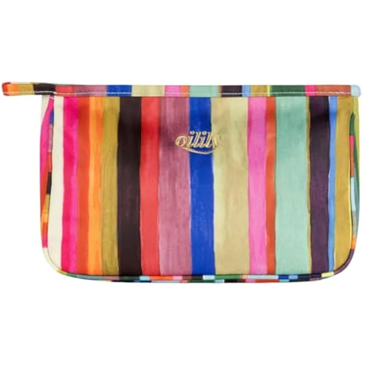 Oilily Calan Cosmetic Bag, Kosmetiktasche in Creme de Menthe mit farbenfrohem Print, 24x14x8 cm, wasserabweisend