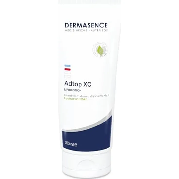 DERMASENCE Adtop XC Lipidlotion, 200 ml - Rückfettende Lotion für sehr trockene Haut - Mit Squalan, natürlichen Ölen und Johanniskraut-Extrakt - Parfümfrei & vegan